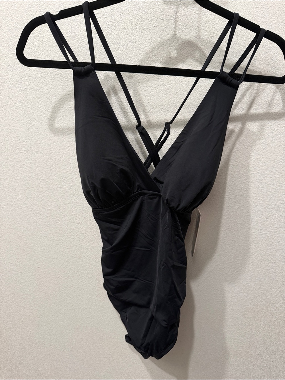Jantzen Black Ruched Tummy Control One Piece Swimsuit Size 10 NWT JZ24710M